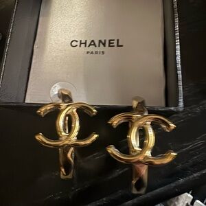 Authentic Gold Chanel Hoops